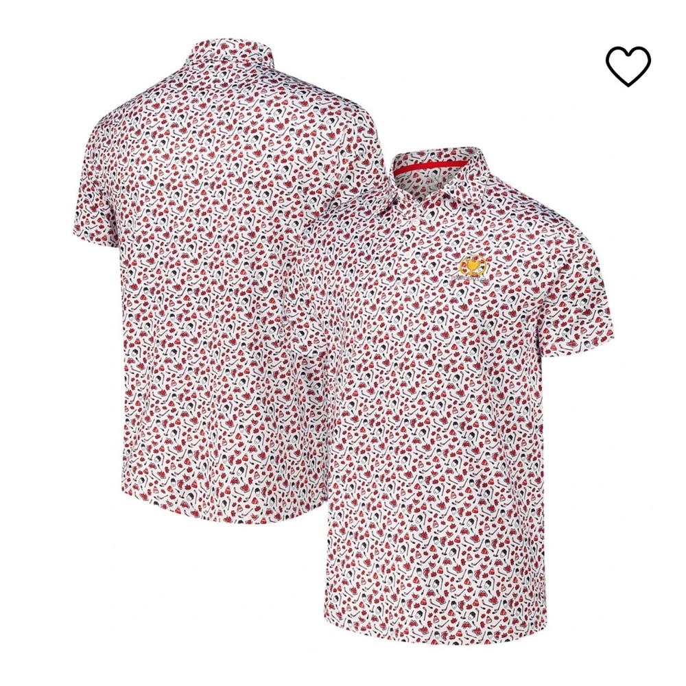 BARSTOOL SPORTS / SPITTIN CHICLETS / PRESIDENTS CUP HOCKEY PRINT GOLF POLO